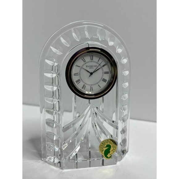 New Waterford Crystal Overture Small Clock In Box - Picture 3 of 5